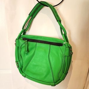 OrYANY Vibrant Green Leather Shoulder Bag